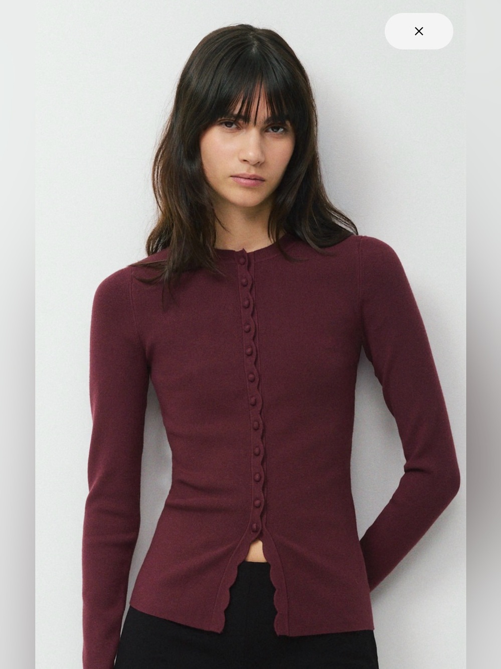 Wilfred Aritzia Shelly Cardigan Burgundy Size M (fits small)